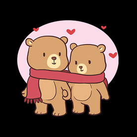 情人节可爱卡通情侣动物头像插图