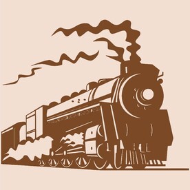 复古火车版画