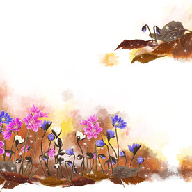 水墨水彩花卉挂画装饰画