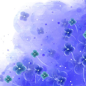 蓝色花朵花瓣挂画装饰画
