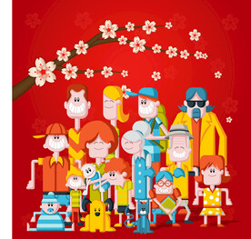 春节家人图片