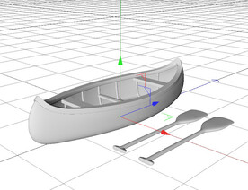 C4D模型 独木舟  