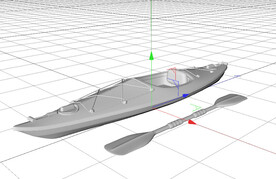 C4D模型 独木舟