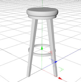 C4D模型 高脚椅