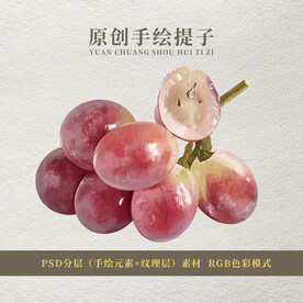 手绘提子素材