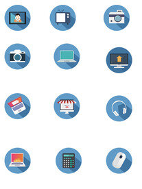 电子设备扁平风标签图标免扣