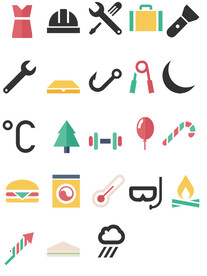 小清新生活元素扁平标签图标免扣