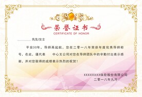 经典花框优秀导师荣誉证书