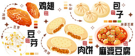 美食插画系列鸡翅