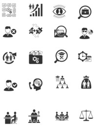 人力资源服务简约风标签图标免扣