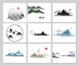 水墨山  