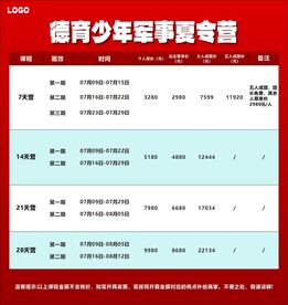 夏令营明细表