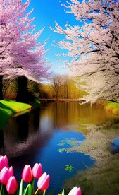 花 湖 壁纸