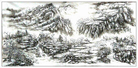 大美 岭山水国画   