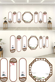 中式古风造型形象墙