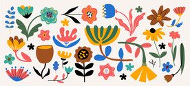 手绘插画花