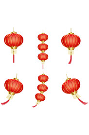 喜庆矢量灯笼素材免抠