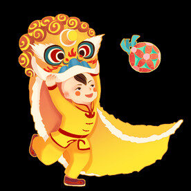 舞狮插画