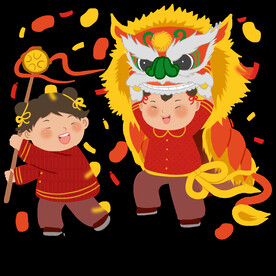 舞狮插画