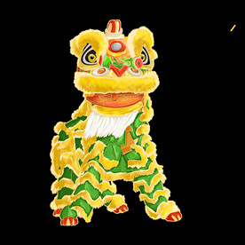 舞狮插画 