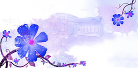 水彩蓝色花卉水墨挂画装饰画