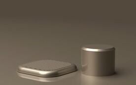 金属纹金色3D展台