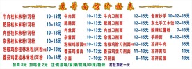 刀削面价格表