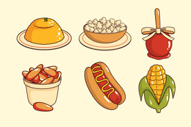 手绘卡通食品插画