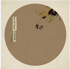 中国水墨风 丝瓜 背景图  