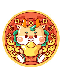 龙年手绘 龙年门贴 