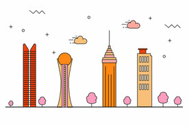 城市插画  