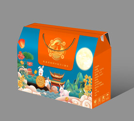 中秋月饼礼盒包装展开图