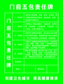 门前五包责任牌