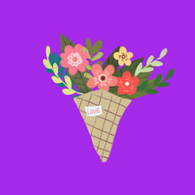 手绘鲜花花束