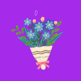 手绘鲜花花束