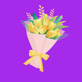 手绘鲜花花束