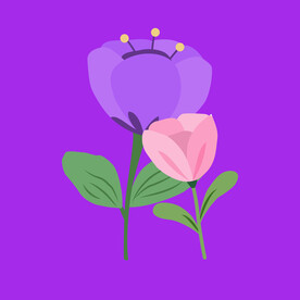 手绘鲜花花束 