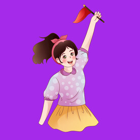手绘女孩女人