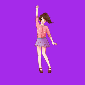 手绘女孩女人