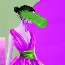 唯美美女抽象艺术挂画装饰画