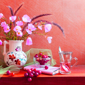 水彩静物花瓶挂画装饰画