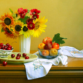 静物水果花卉花瓶挂画装饰画