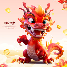 2024卡通龙年形象 