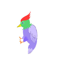 手绘啄木鸟