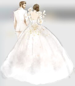 手绘婚礼人物