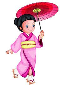 卡通和服女孩