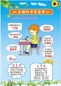学生写字正确坐姿挂图