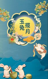 玉兔揽月