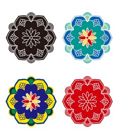 矢量圆形中式古典花纹