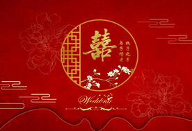 结婚 囍背景墙